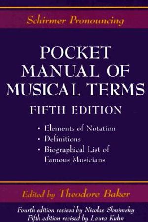 Schirmer Pronouncing Pocket Manual of Musical Terms image number 0