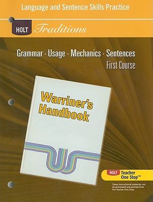 Holt Traditions Warriner's Handbook: Language and Sentence Skills Practice First Course Grade 7 First Course image number 0