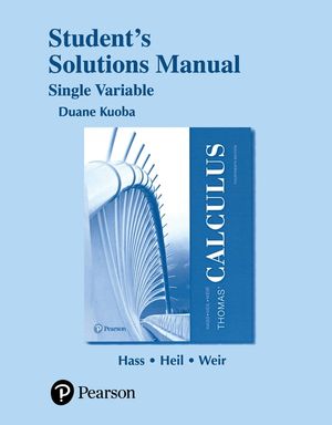 Student Solutions Manual Thomas' Calculus, Single Variable image number 0