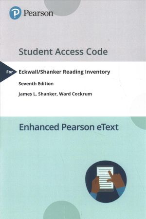 Ekwall/Shanker Reading Inventory, Pearson Etext -- Access Card image number 0
