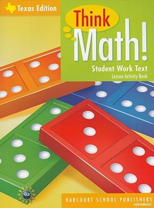 Harcourt School Publishers Think Math Texas: Lesson Activity Book Grade K 2009 image number 0