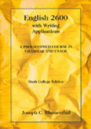 English 2600 with Writing Applications: A Programmed Course in Grammar and Usage image number 0