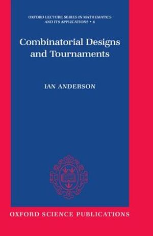 Combinatorial Designs and Tournaments image number 0