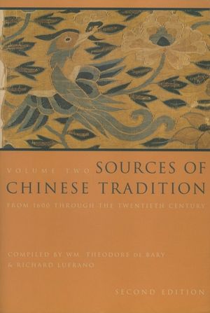 Sources of Chinese Tradition: From 1600 Through the Twentieth Century image number 0