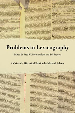 Problems in Lexicography: A Critical / Historical Edition image number 0