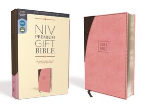 Niv, Premium Gift Bible, Leathersoft, Pink/Brown, Red Letter Edition, Comfort Print image number 0