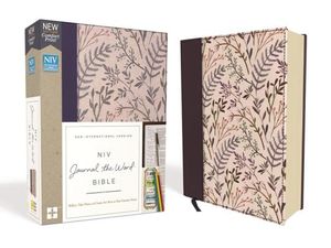 NIV, Journal the Word Bible, Cloth Over Board, Pink Floral, Red Letter Edition, Comfort Print: Reflect, Take Notes, or Create Art Next to Your Favorit image number 0