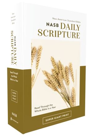 Nasb, Daily Scripture, Super Giant Print, Paperback, White/Olive, 1995 Text, Comfort Print: 365 Days to Read Through the Whole Bible in a Year image number 0