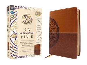 NIV Application Bible, Leathersoft, Brown, Red Letter, Comfort Print: Bringing the Ancient Message of the Bible Into Your World image number 0
