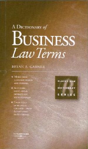 A Dictionary of Business Law Terms (Black's Law Dictionary Series) image number 0