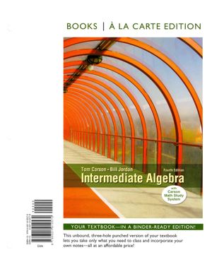 Intermediate Algebra, Books a la Carte Edition image number 0