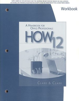 Workbook for Clark/Clark S How 12: A Handbook for Office Professionals image number 0