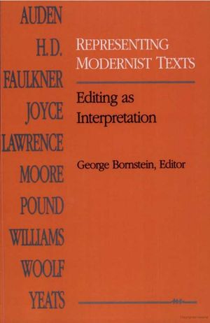 Representing Modernist Texts: Editing as Interpretation image number 0