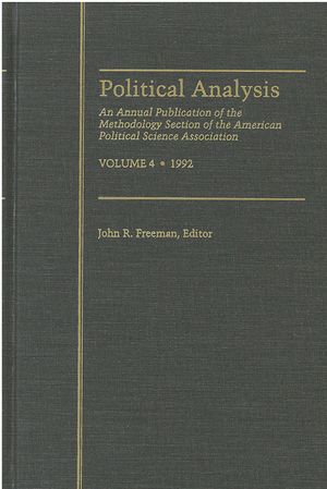 Political Analysis: An Annual Publication of the Methodology Section of the American Political Science Association, Vol. 4, 1992 image number 0