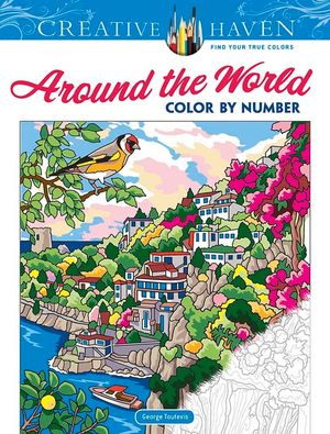 Creative Haven Around the World Color by Number image number 0