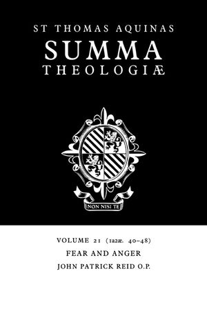 Summa Theologiae: Volume 21, Fear and Anger: 1a2ae. 40-48 image number 0
