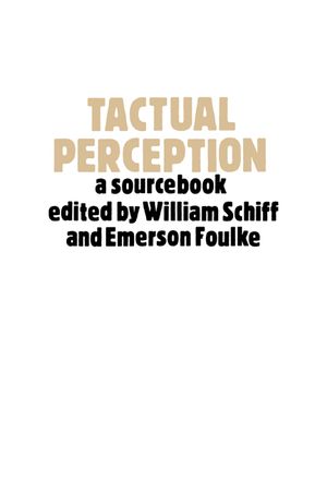 Tactual Perception: A Sourcebook image number 0
