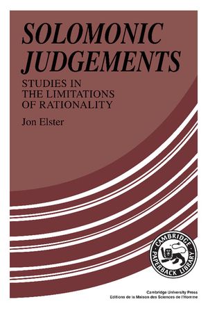 Solomonic Judgements: Studies in the Limitations of Rationality image number 0