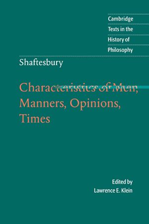 Shaftesbury: Characteristics of Men, Manners, Opinions, Times image number 0