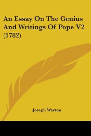 An Essay On The Genius And Writings Of Pope V2 (1782) image number 0