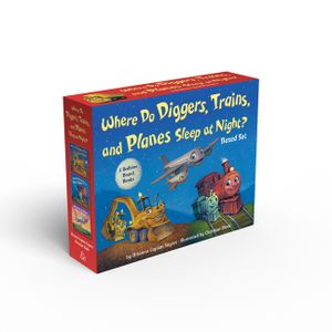 Where Do Diggers, Trains, and Planes Sleep at Night? Board Book Boxed Set image number 0