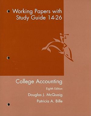 Working Papers with Study Guide 14-26: College Accounting Eighth Edition image number 0