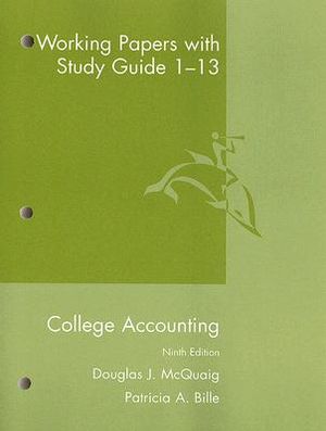 College Accounting Working Papers with Study Guide: Chapter 1-13 image number 0
