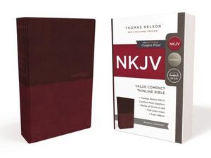 NKJV, Value Thinline Bible, Compact, Imitation Leather, Burgundy, Red Letter Edition image number 0
