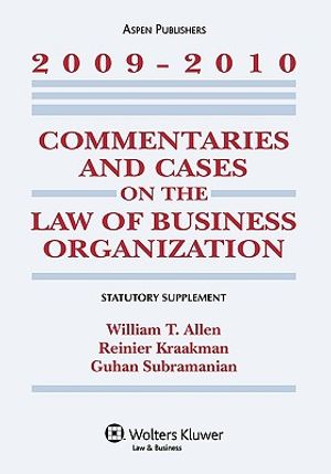 Commentaries and Cases on the Law of Business Organization, 2009-2010 Statutory Supplement image number 0