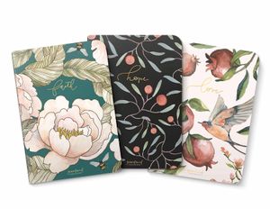 Gracelaced Lined Notebooks, Set of 3, Faith, Hope, Love image number 0