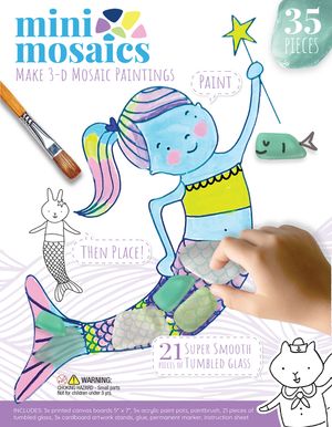 Mini Mosaics Whimsical Sea Friends: Paint and Decorate Canvas Boards with Tumbled Glass - DIY Mixed-Media Craft Gift for Ages 6 and Up image number 0