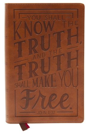 Nkjv, Personal Size Large Print End-Of-Verse Reference Bible, Verse Art Cover Collection, Leathersoft, Brown, Red Letter, Comfort Print: Holy Bible, N image number 0