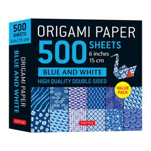Origami Paper 500 Sheets Blue & White 6 (15 CM): Tuttle Origami Paper: Double-Sided Origami Sheets Printed with 12 Different Designs (Instructions for image number 0