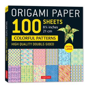 Origami Paper 100 Sheets Colorful Patterns 8 1/4 (21 CM): Extra Large Double-Sided Origami Sheets Printed with 12 Different Color Combinations (Instru image number 0