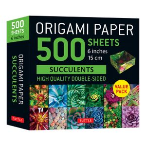 Origami Paper 500 Sheets Succulents 6 (15 CM): Tuttle Origami Paper: Double-Sided Origami Sheets with 12 Different Photographs (Instructions for 6 Pro image number 0