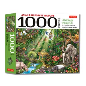 Asian Rainforest Wildlife - 1000 Piece Jigsaw Puzzle: Finished Size 29 in X 20 Inch (74 X 51 CM) image number 0