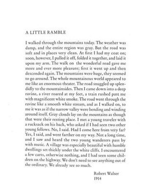 A Little Ramble: In the Spirit of Robert Walser image number 0