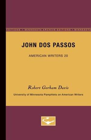 John Dos Passos - American Writers 20: University of Minnesota Pamphlets on American Writers image number 0