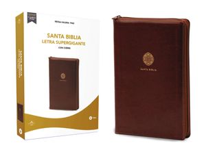 Biblia Reina Valera 1960, Letra Supergigante, Leathersoft, Caf&eacute;, Con Cierre / Spanish Bible Rvr60 Super Giant Print, Leathersoft, Brown W/ Zipper image number 0