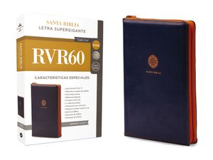 Biblia Reina Valera 1960 Letra Supergigante, Leathersoft, Con Cierre, Azul / Spanish Bible Rvr60 Super Giant Print, Leathersoft with Zipper, Blue image number 0