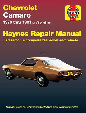 Chevrolet Camero V8 Repair Manual: 1970 Thru 1981 image number 0