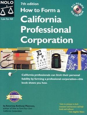 How to Form a California Professional Corporation "With CD" image number 0