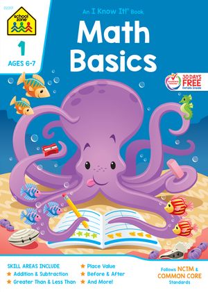 School Zone Math Basics Grade 1 Workbook image number 0