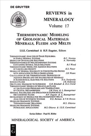 Thermodynamic Modeling of Geologic Materials: Minerals, Fluids, and Melts image number 0