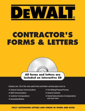 Dewalt Contractor's Forms & Letters [With CDROM] image number 0