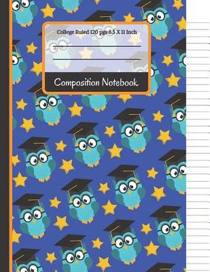 Composition Notebook: Owls & Stars College Ruled Notebook for Boys, Kids, School, Students and Teachers image number 0