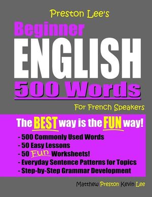Preston Lee's Beginner English 500 Words For French Speakers image number 0