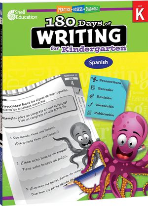 180 Days of Writing for Kindergarten (Spanish): Practice, Assess, Diagnose image number 0