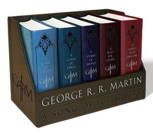 A Game of Thrones Leather-Cloth Boxed Set: A Game of Thrones, a Clash of Kings, a Storm of Swords, a Feast for Crows, and a Dance with Dragons image number 0