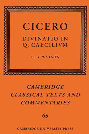 Cicero: Divinatio in Q. Caecilium image number 0
